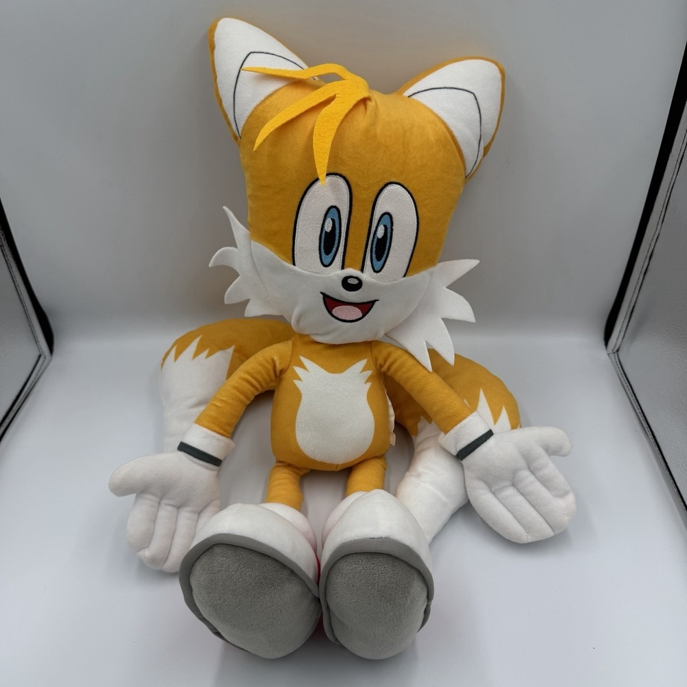 Sonic The Hedgehog TAILS 20" Fox Plush SEGA Toy Factory 2023 Large Tails Plushy
